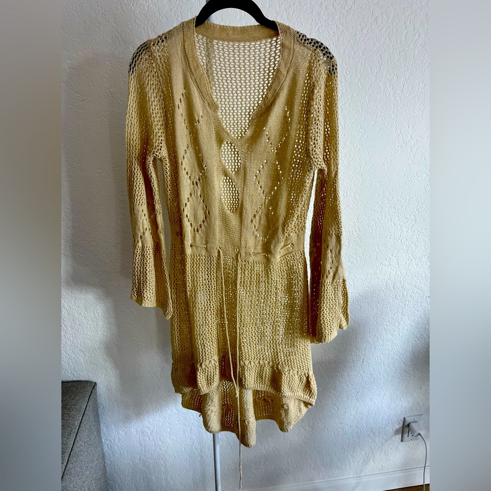 Long sleeve lightweight sweater dress.